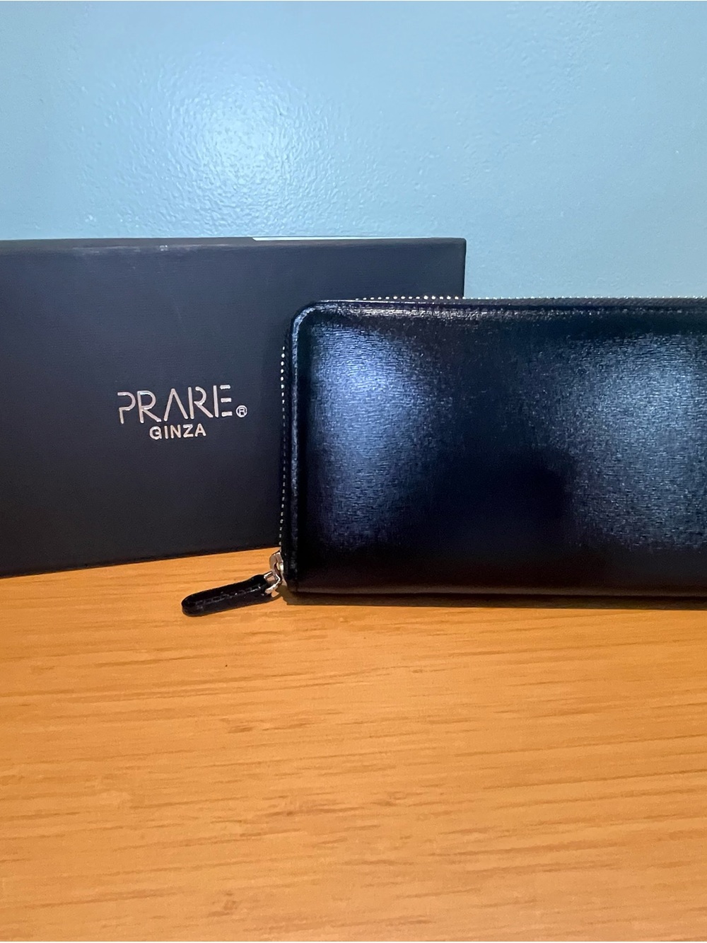 Black Zip-Around Leather Wallet